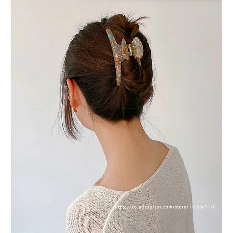 Die kleine Krümmung ist genau richtig ~ Koreanische FRANKREICH große lockige Haarspange mit Leopardenmuster, französische Retro-Pferdeschwanz-Clip