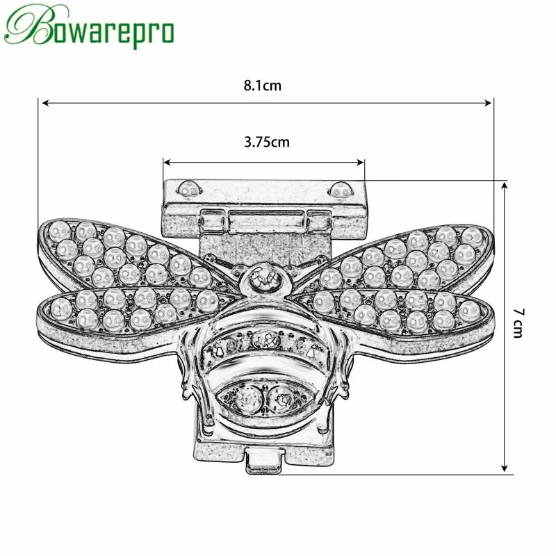 bowarepro DIY Women Bee Clasp Turn Twist Lock For Handbag Bag Accessories Shoulder Bag Purse Gift Metal Lock for DIY Bag 81*70mm