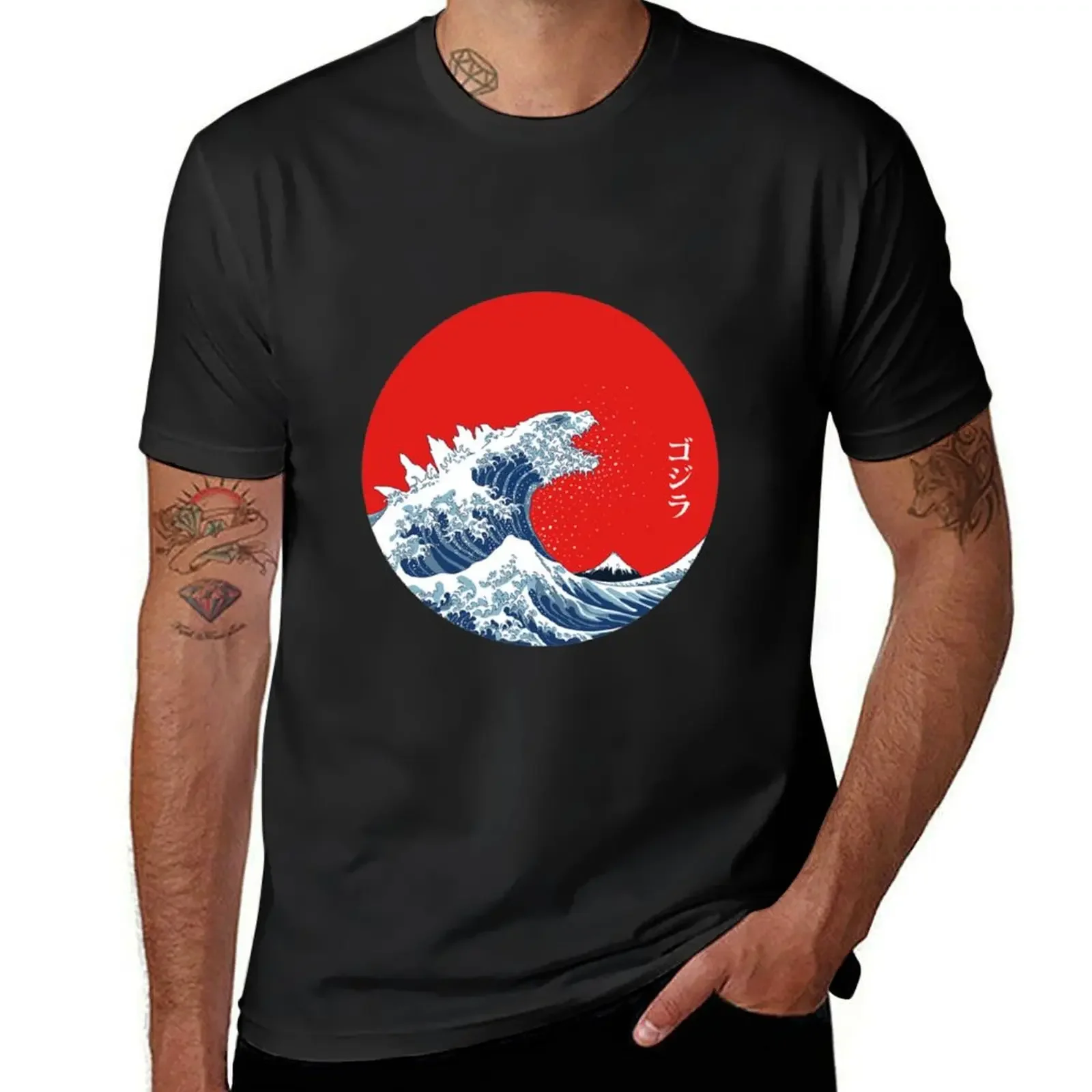 

Art 90s Hokusai Kaiju T-Shirt oversizeds Aesthetic clothing vintage clothes oversized t shirt mens t shirt