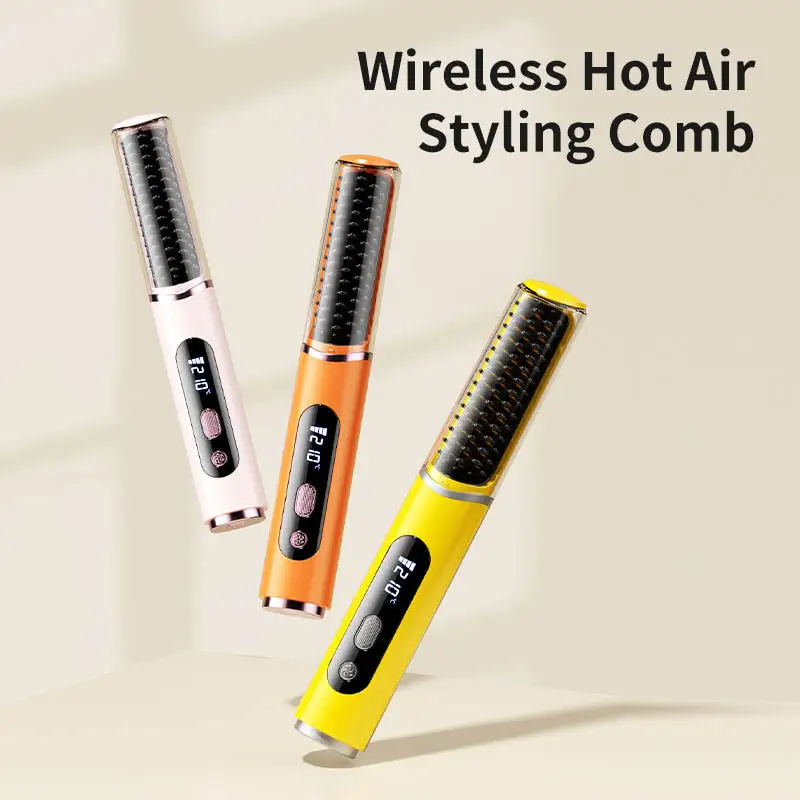 

Anti-scalding Hair Curler Portable Cordless Hair Straightener Home Rechargeable Heated Hair Styling Comb
