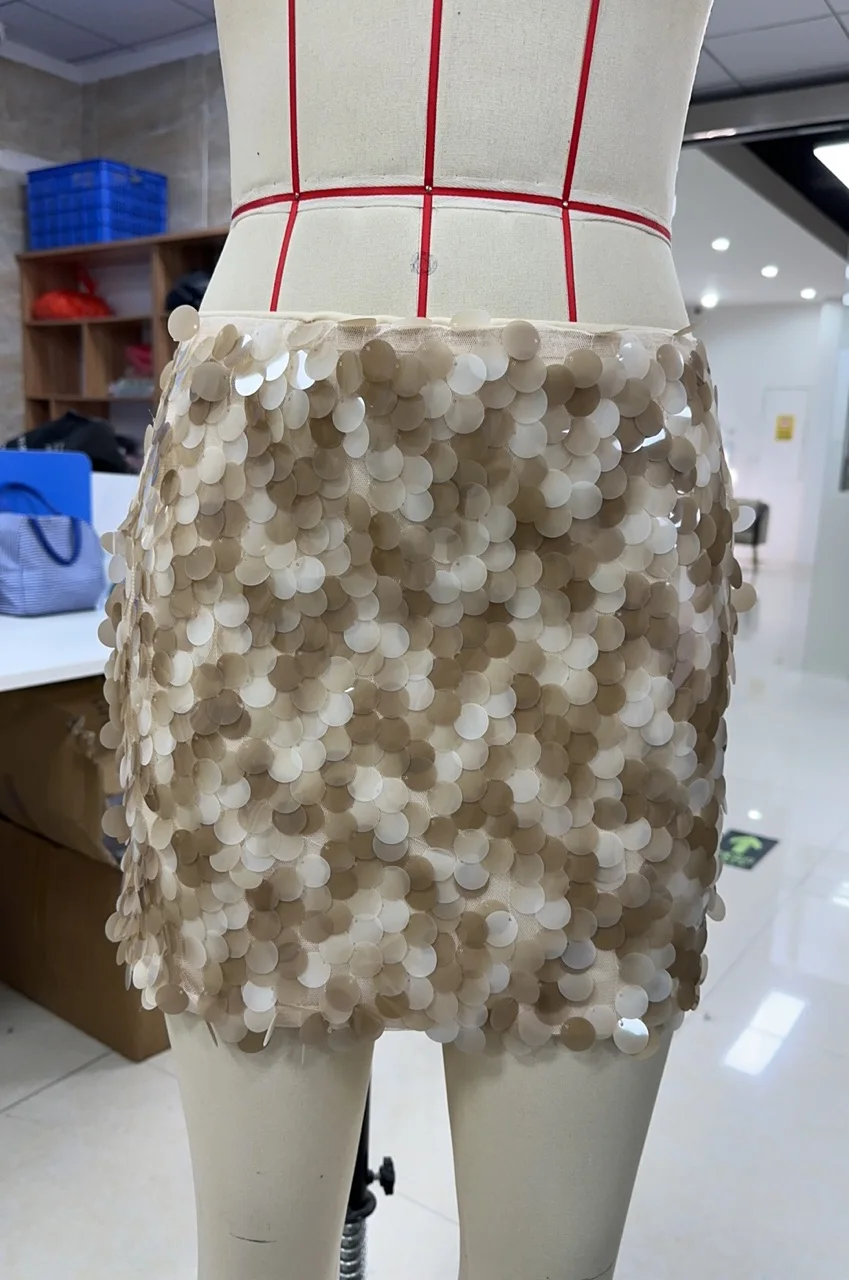 

Women's Fashion Mini Skirts Glitter Sequins Low Waist Short Skirts Summer Pencil Skirts for Party