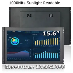 1000 Nits 15.6 Inch 1920x1080 Open Frame Resistive/Capacitive Touch screen Monitor With VGA HDMI For Kiosk/Industrial Machine