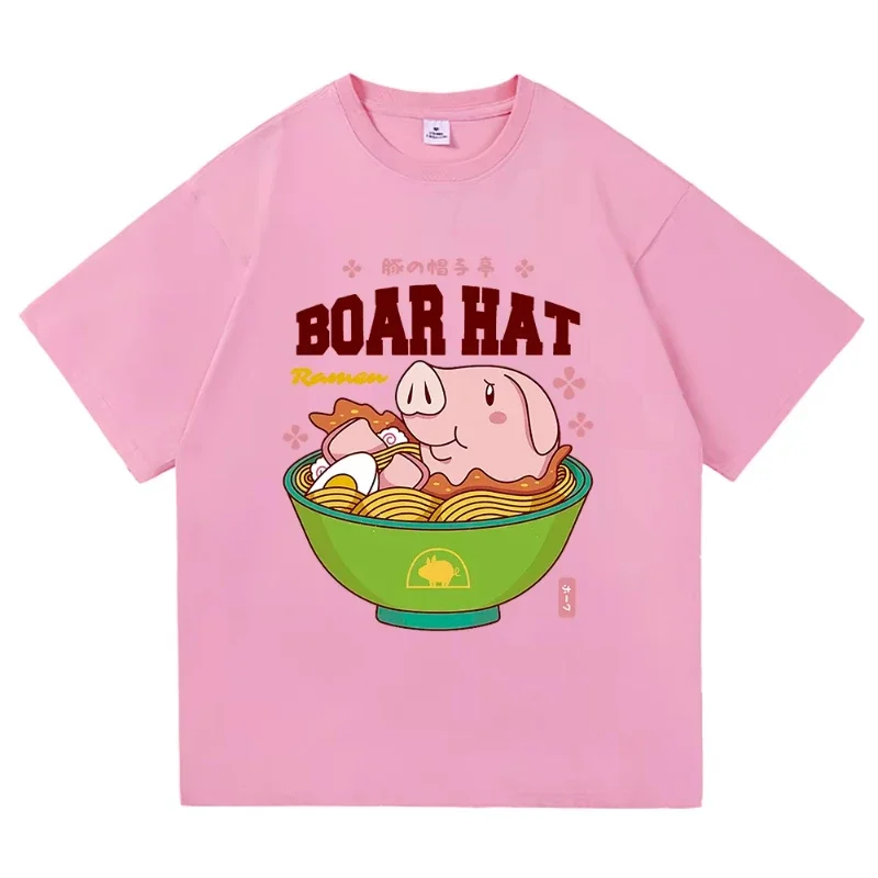 Camiseta de los siete pecados capitales para mujer, camiseta de Anime Nanatsu No Taizai Sir Hawk Ramen, camisetas de algodón con fideos de cerdo divertidos Unisex