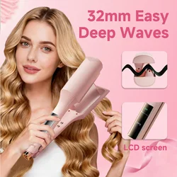 Hair Wavy Curling Iron 32mm Big Wave Deep Wavy Splint Egg Rolls Hair Curler Crimping Iron Styler Wand for All Hair Styling Tools