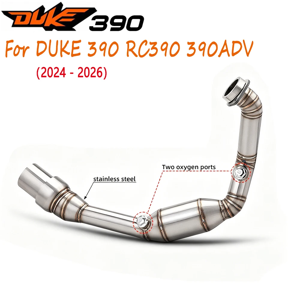 For DUKE 390 RC390 390ADV 2024 - 2026 Best Quality Motorcycle Full Exhaust System Stainless Steel Front Pipe Slip On