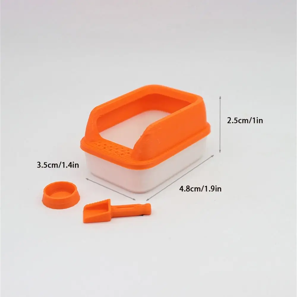 3Pcs/set Cute 1:12 Dollhouse Cat Litter Box Mini Model Shovel Pet Supplies Miniature Home Decoration