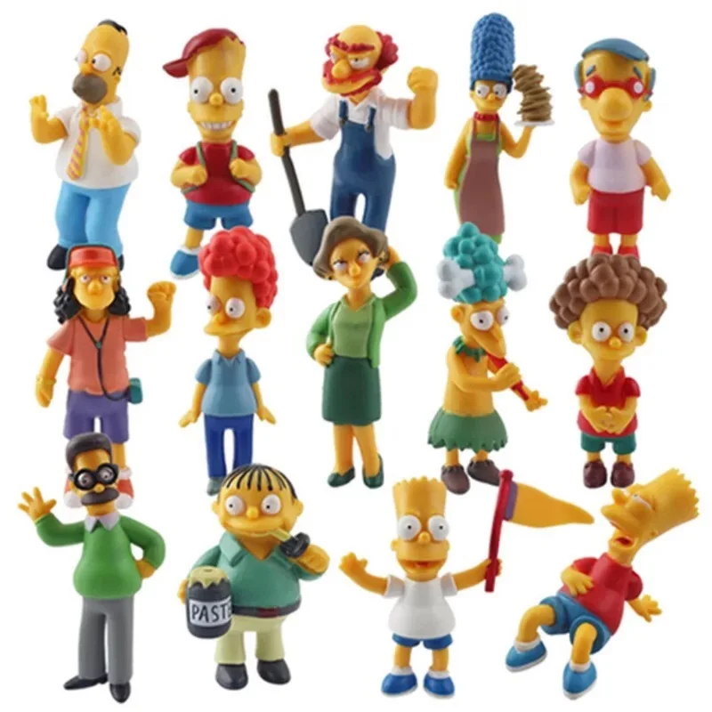 Disney Simpsons Cartoon Action Figures Toys Funny Homer Marge Bart Mini figurine modello di bambola in Pvc giocattolo per bambini regalo di compleanno