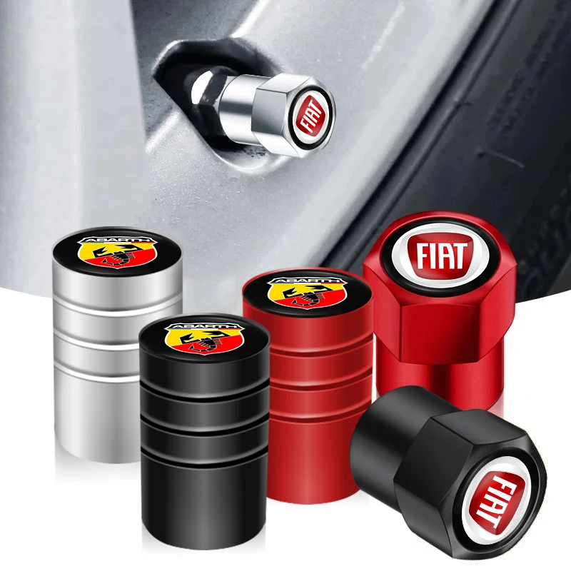 4 Stücke Auto Rad Reifen Ventilkappen Luft Vorbau Abdeckungen Staub Prävention Zubehör Für Fiat Abarth 500 Tipo FR Panda Argo Freemont