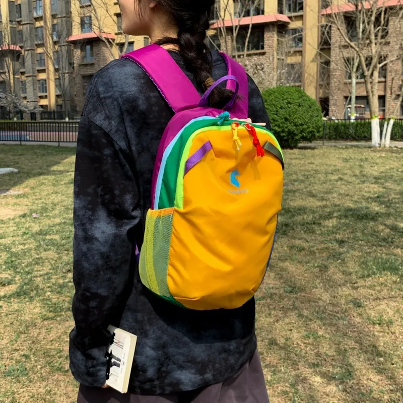 Dopamine American alpaca backpack, large capacity 12L contrasting color backpack, hiking, mountaineering, outdoor sports backpac