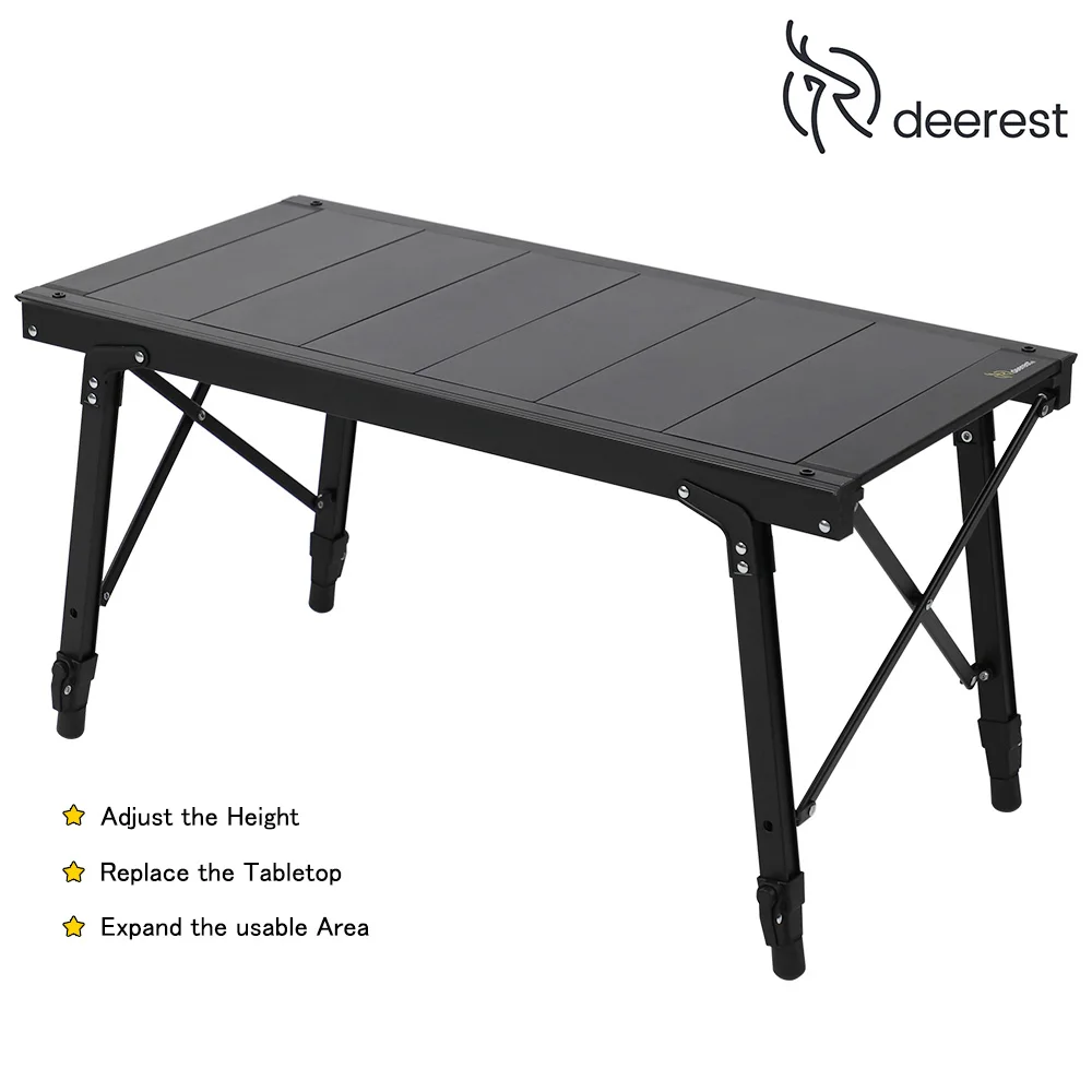 Deerest Folding 3 Unit IGT Table with Adjustable Leg Multifunctional Lightweight Camping Cook Table Replacement Tabletop Panel