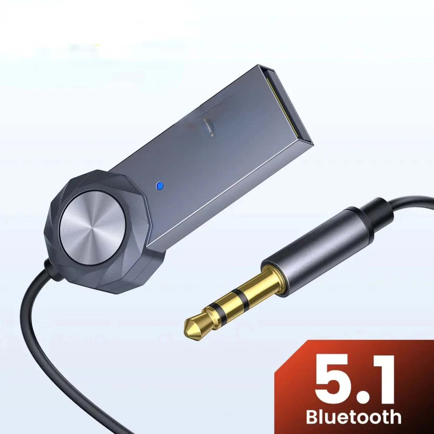 

Bluetooth 5.1 Aux Adapter Dongle USB to 3.5mm Jack Wireless Car Bluetooth Recriver Hands-free Kit Car BT Transmitter