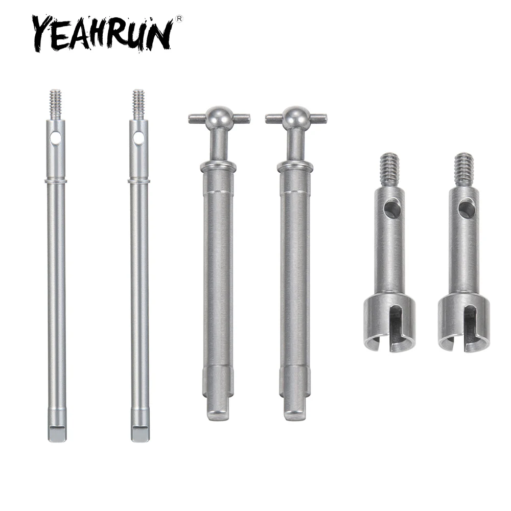 YEAHRUN Front/Rear CVD Driveshaft Axle for Axial SCX24 90081 Chevrolet AXI00001 Wrangler AXI00002 1/24 RC Crawler  Parts