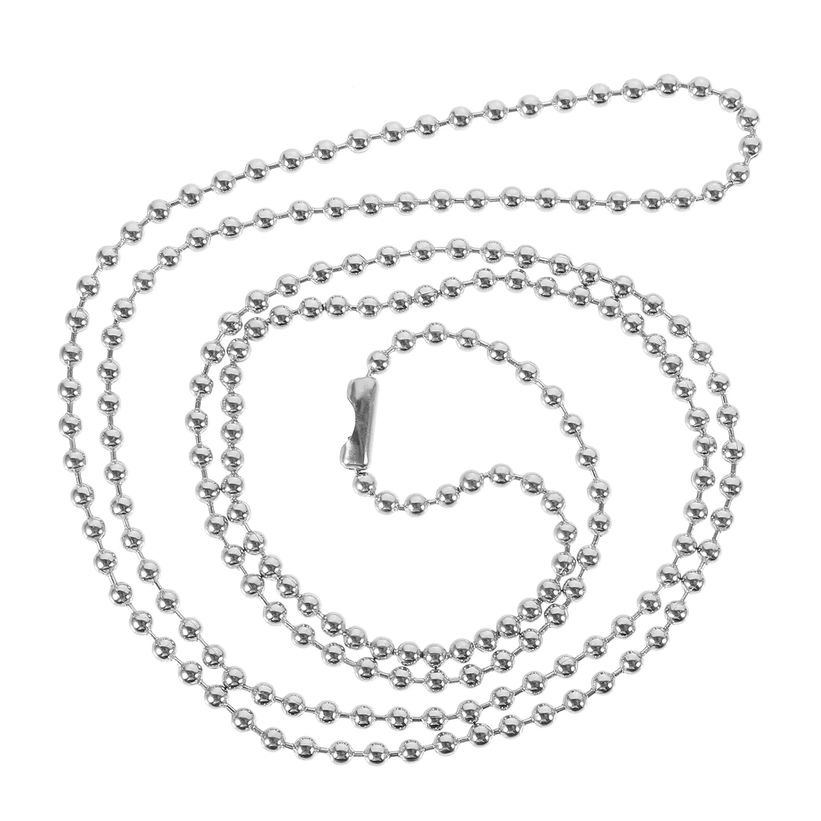 

Dog Tag Stainless Steel Beaded Necklace 27 Inch 2.4mm #3 Stainless Steel Beads Chain Size for DIY Craft Pet Supplies