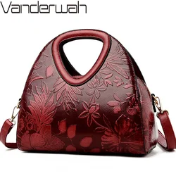 Women Leather Handbags Female Ladies Hand Hobos Bag Mother Shoulder Bag Chinese Style Crossbody Bags For Women Sac A Main