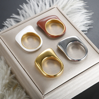 New Fashion Enamel Chunky Daily Wear Ring Waterproof Stainless Steel Jewelry For Women Men Couple Gift Wholesales