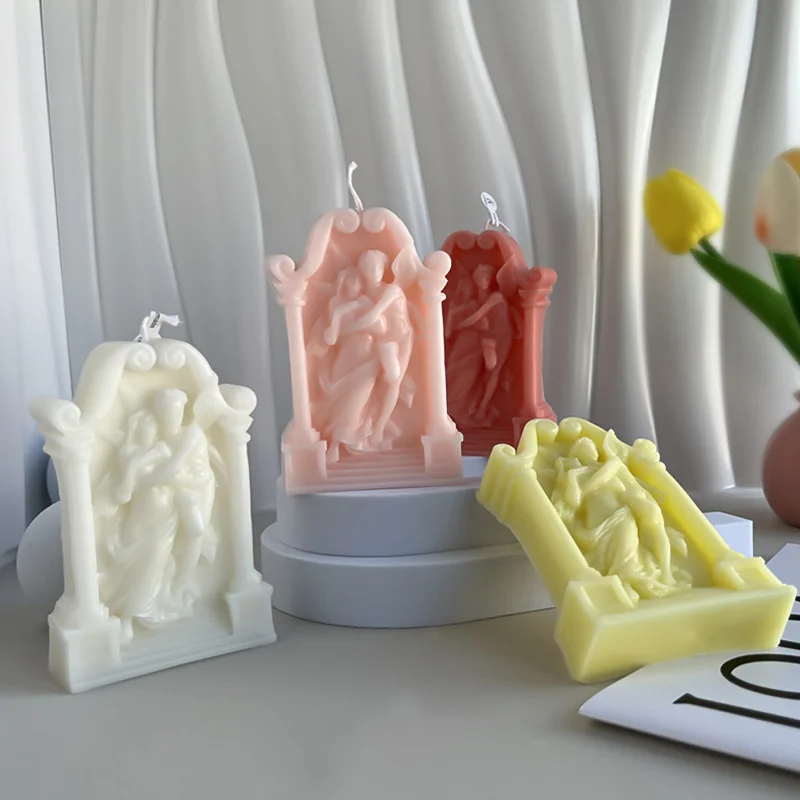 Ancient Greek Couple Love Messenger Silicone Candle DIY Arch Angel Candle Soap Resin Chocolate Mold Gifts Craft