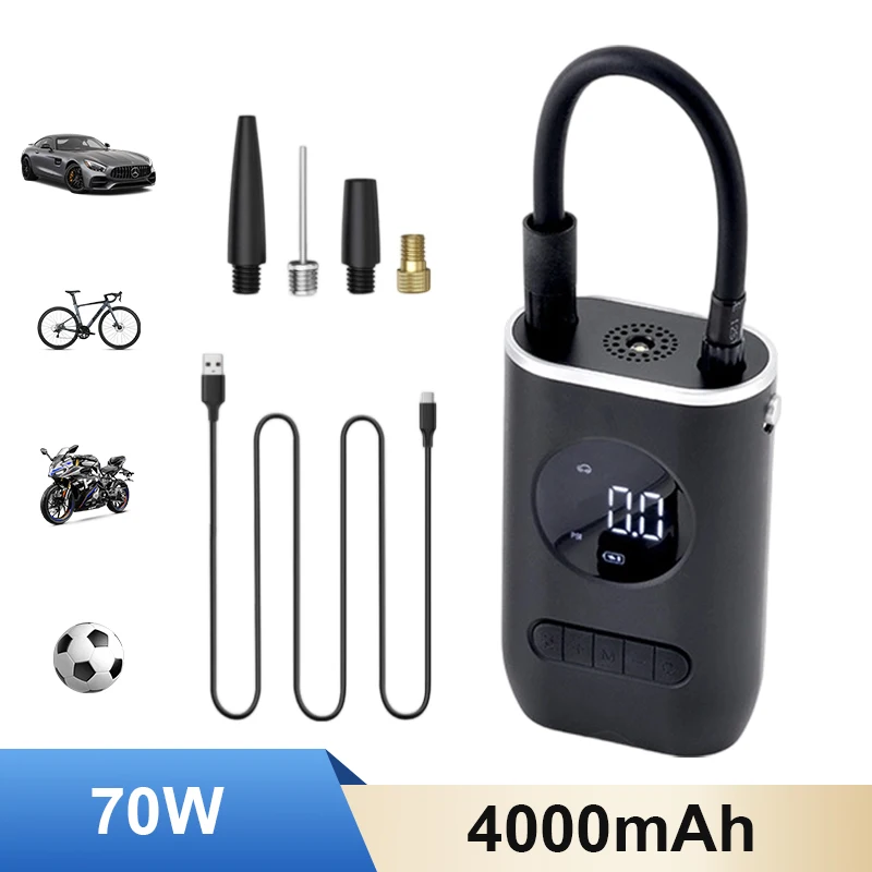 

Mini Portable 150 PSI Car Air Pump, Universal for Bicycles and Motorcycles, Multifunctional Air Pump for Lighting and Charging