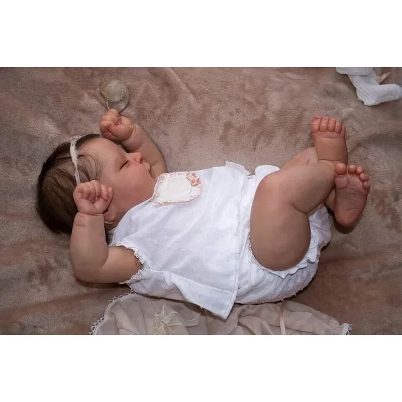 50CM Reborn Baby Doll Peaches Soft Body Lifelike Newborn Baby Multiple Layers Painting 3D Skin with Visible Veins Muñecas Reborn