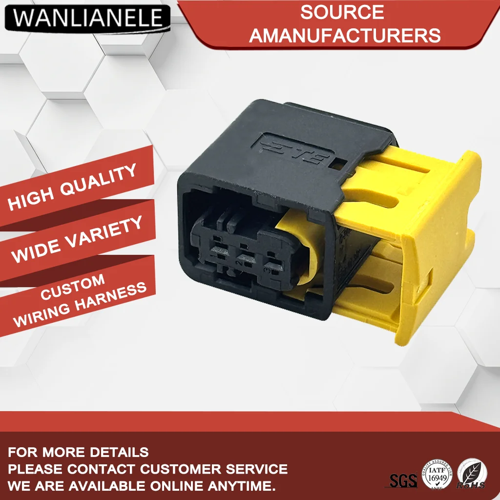 50 Sets 3 Pin Sealed Waterproof Female Automotive Electrical Plug Auto Connector 1-1418448-1