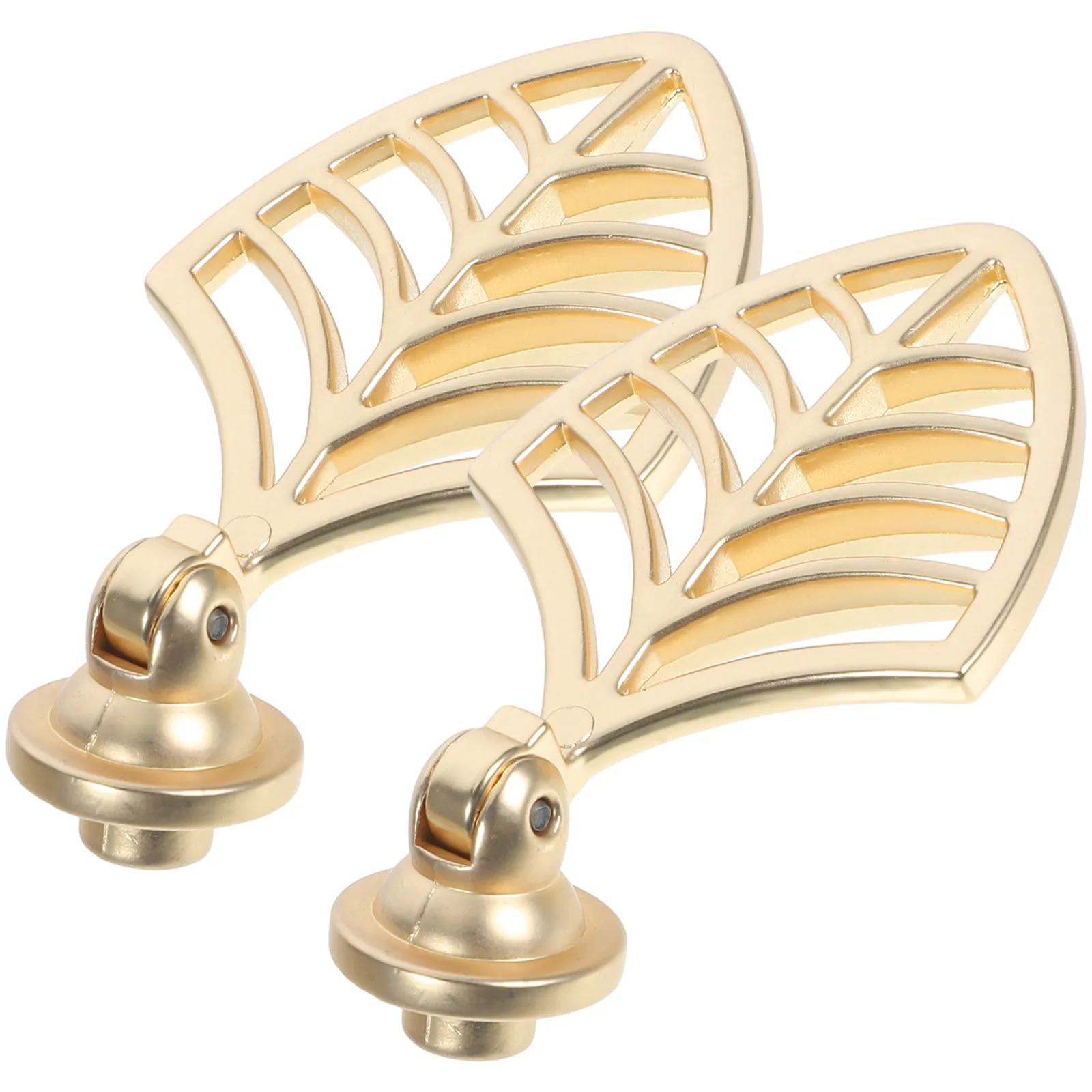 2Pcs Leaf Shaped Cabinet Knobs Metal Drawer Pulls Decorative Furniture Handles for Wardrobe Dresser Cupboard Small Door Knobs