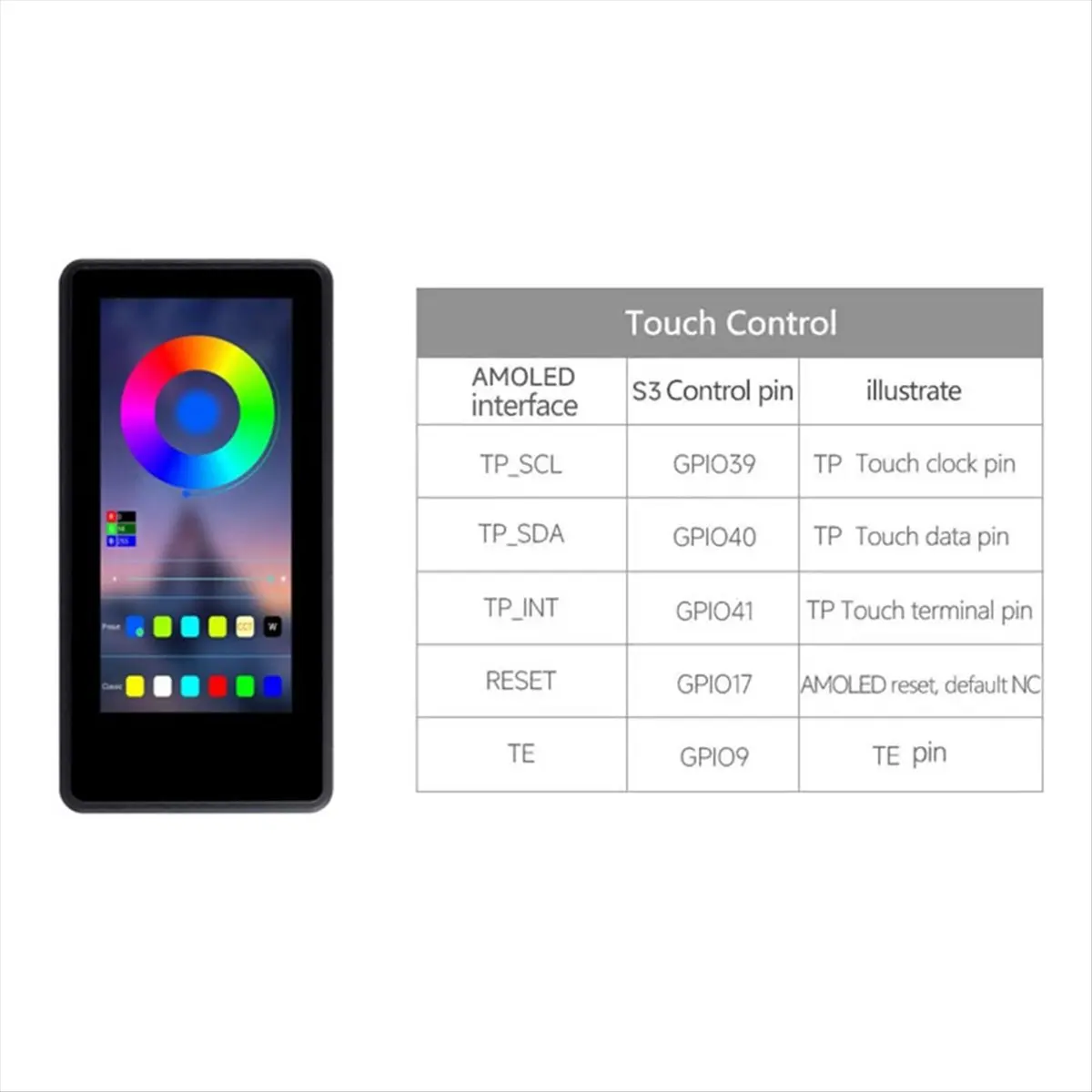 Super Sale ESP32 S3 1.91inch AMOLED Display Screen with WIFI/BTL PSRAM for Arduino LVGL with SD-Port/QMI8658C 6-Axis Sensor,B