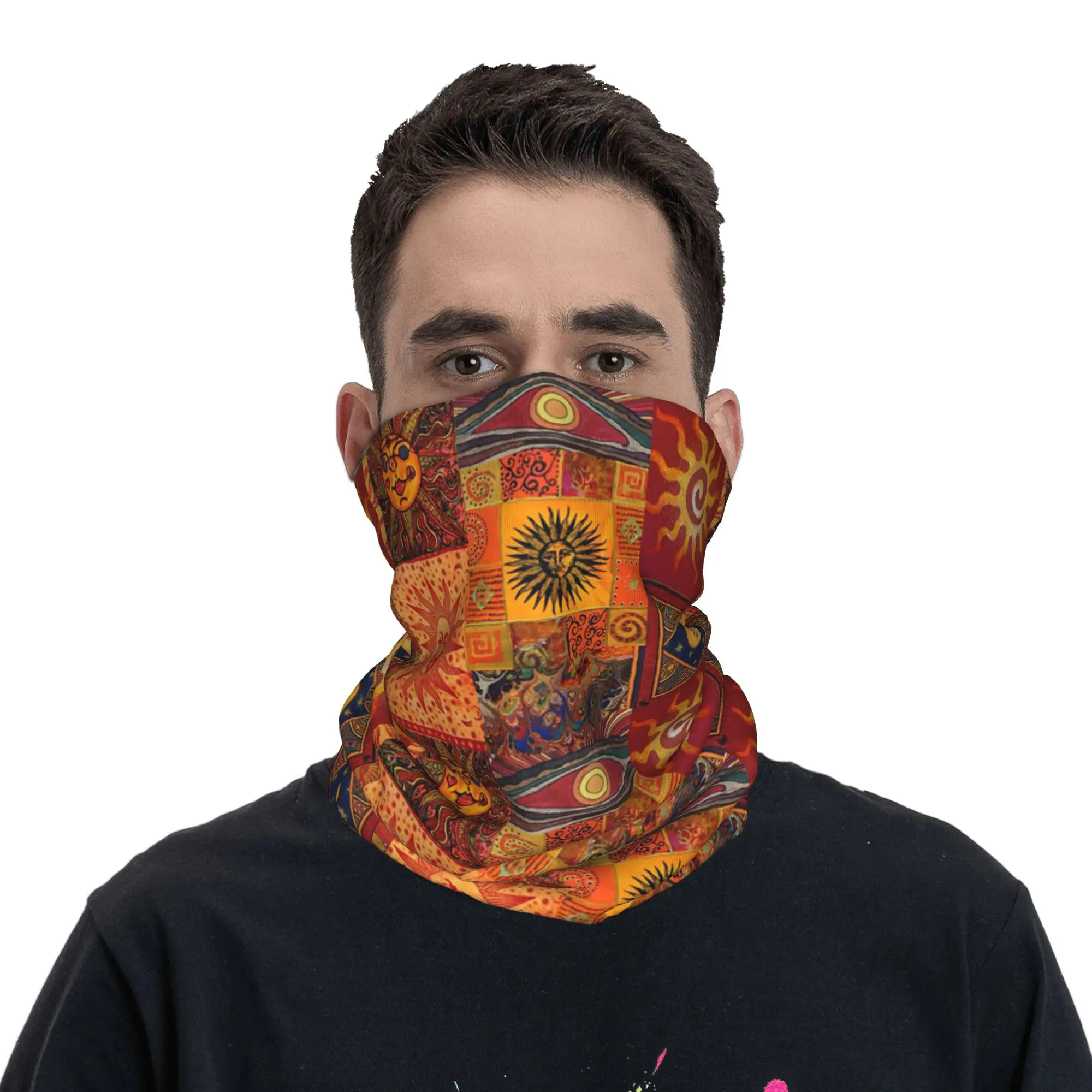 

Sun and Moon Pattern Bandana Neck Cover Printed Mask Scarf Face Mask Cycling Unisex Adult All Season