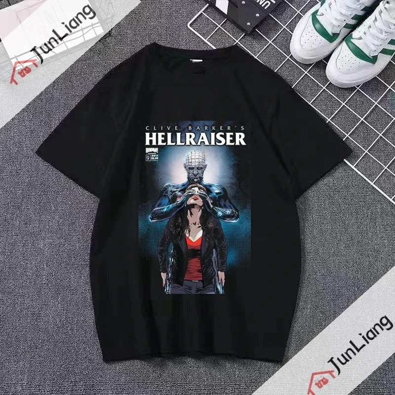 Hellraiser Needles Scary Halloween T-shirt for Men Fun Summer Crew Neck Short Sleeve Shirts Birthday Gift Costume