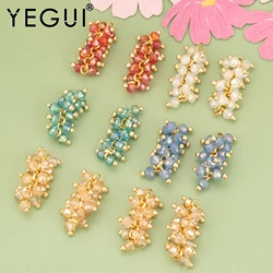 YEGUI MD92,jewelry accessories,18k gold plated,copper,natural beads,hand made,charms,jewelry making,diy pendants,10pcs/lot