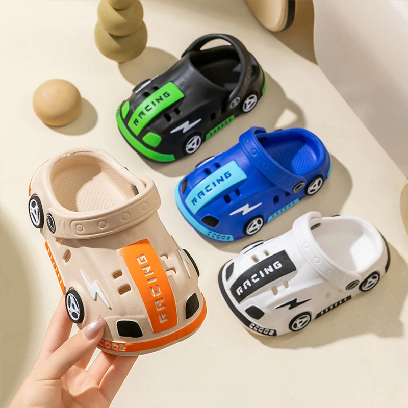 Children EVA Shoes Kids Boys Car Slippers Summer Cartoon Soft-Soled Indoor Car-Shaped Baby Beach Fast Dry Clogs For Boys Girls