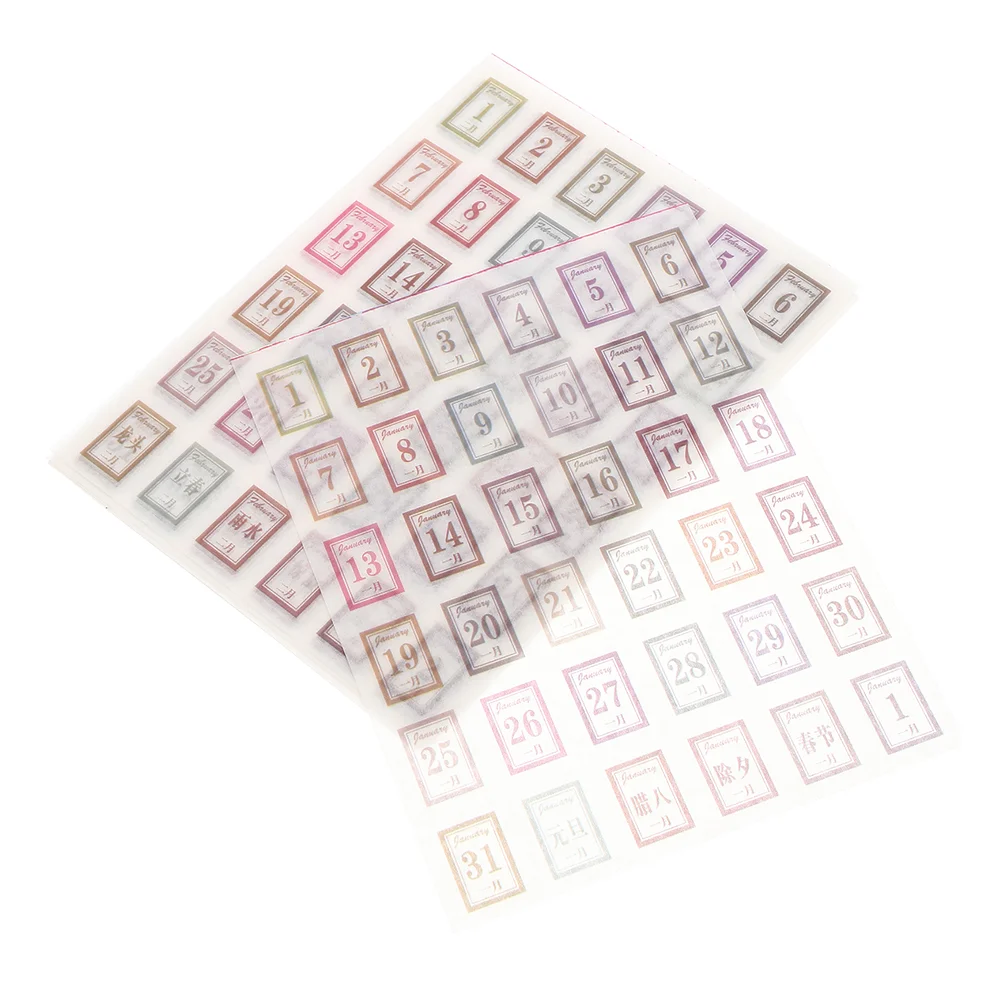 

24 Pcs Notebook Stickers Hand Account Calendar Label Supplies Date Paper Journal