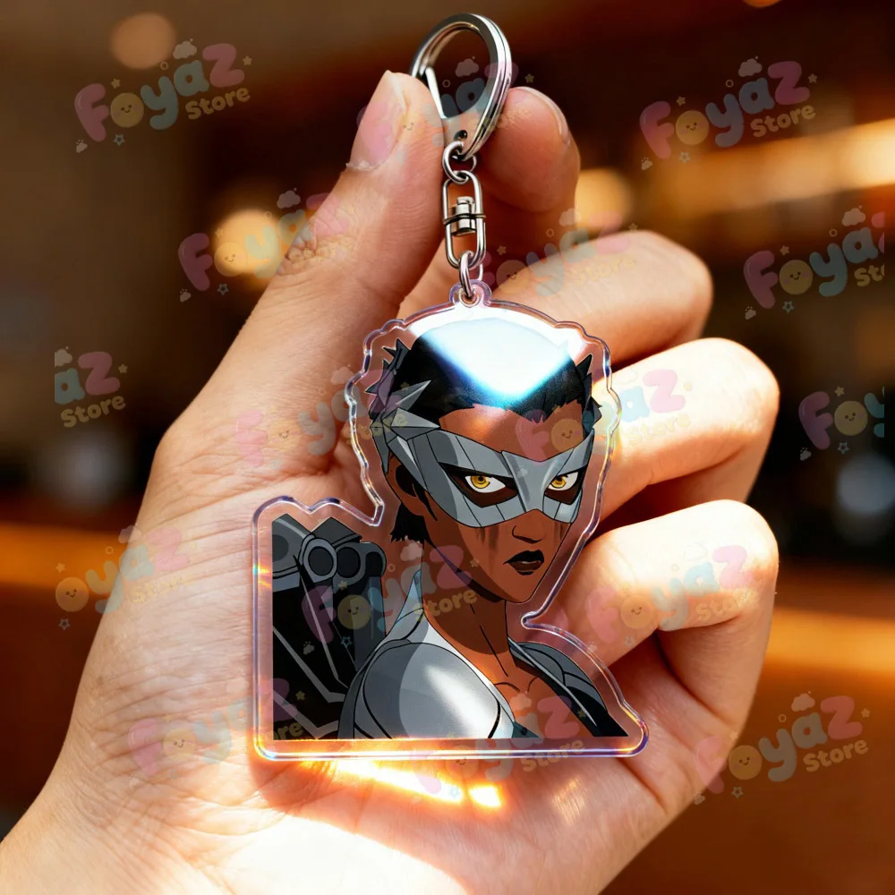 إرسال سلسلة مفاتيح الألعاب للملحقات Mecha Man Blonde Blazer Robert Robertson Keyring Jewelry Gaming Fans Gifts