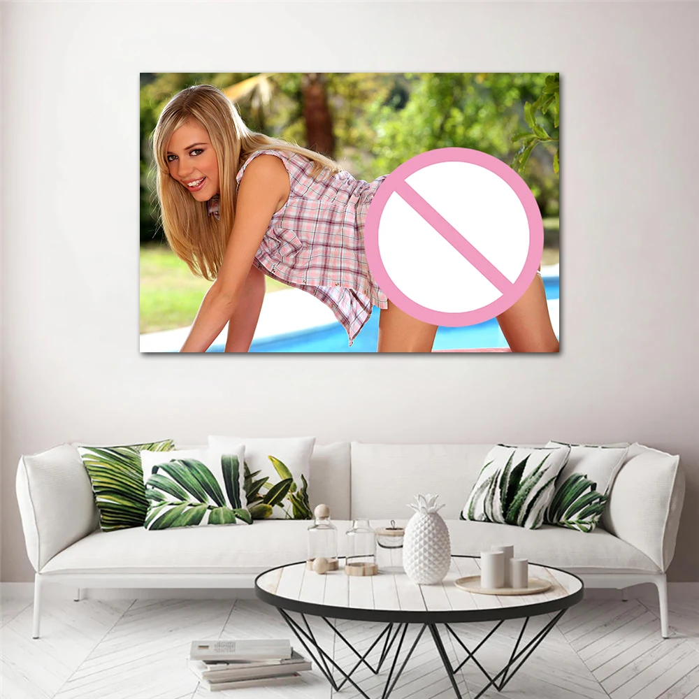 Canvas Poster Beautiful Blonde Girl Wall Art For Living Room Bedroom Office Home Decor Modern Minimalist Painting