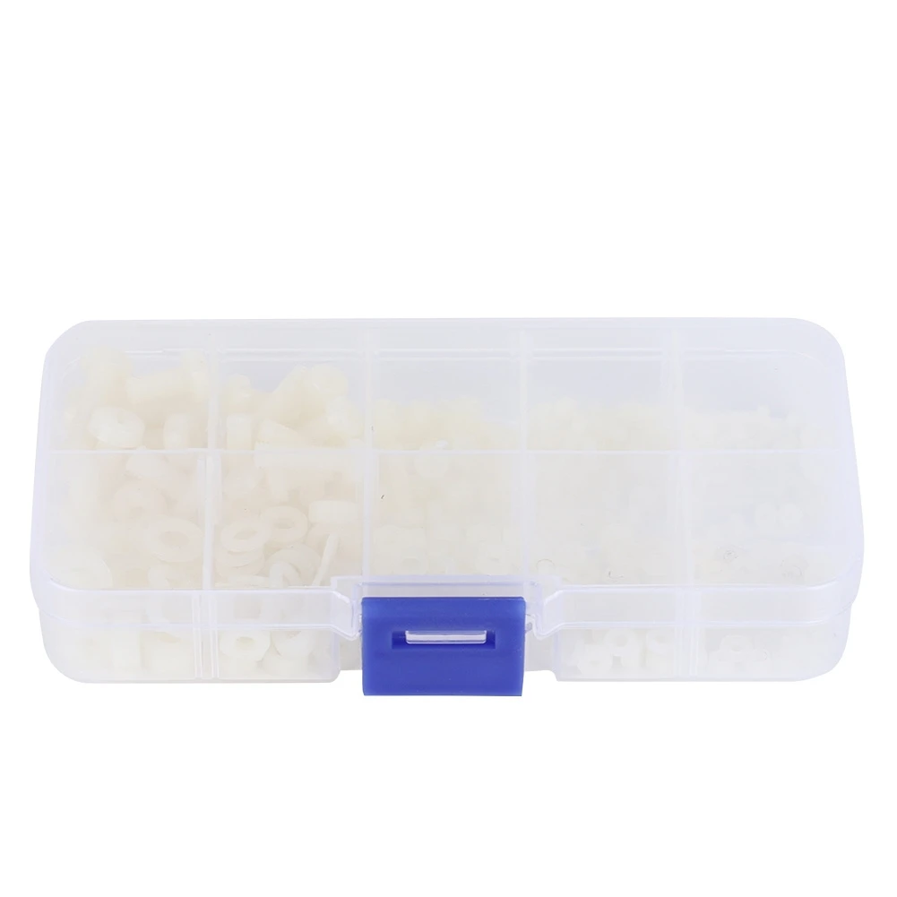270pcs/box M2/M2.5/M3/M4/M5 Nylon Screw Nut Washer Assortment Kit Hardware