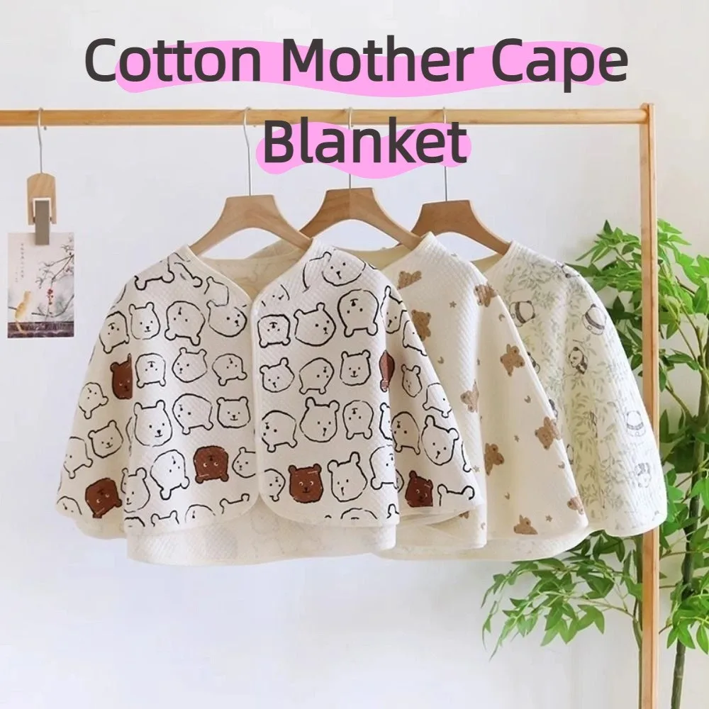 

Floral Printed Cotton Mother Cape Blanket Breathable Feeding Cover Cartoon Mommy Shawl Keep Warm Soft Summer Warm Shawl Cloak