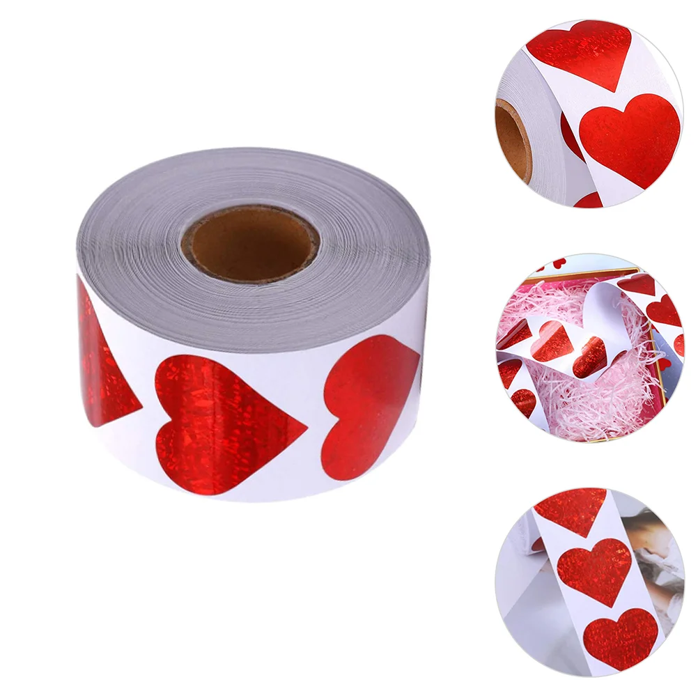 Gift Love Seal Heart Shaped Label Self-Adhesive Stickers Valentine's Day Sealing Decal Red for Crafts Decor