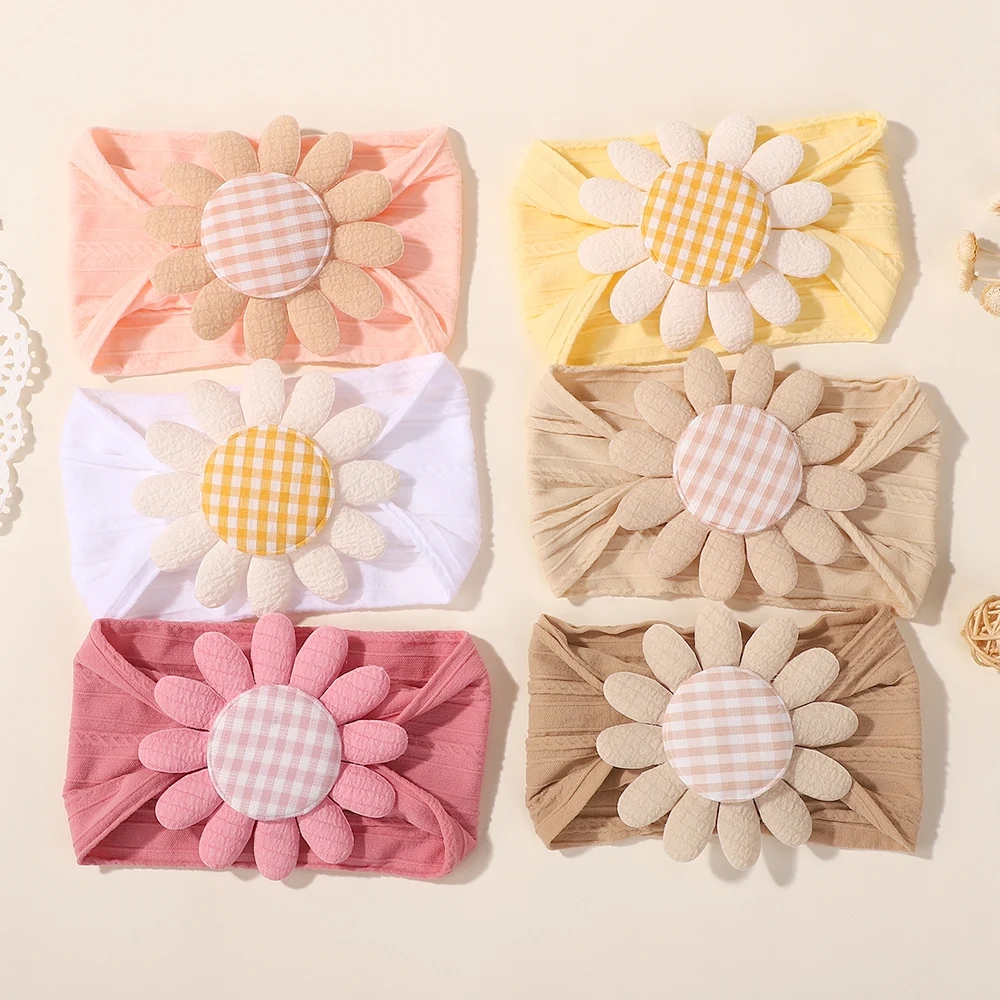 LOVEKIKI Sonnenblume Baby Stirnband Weiches Nylon Haarband für Neugeborene Kinder Kopfbedeckung Elastischer Säuglings-Turban Mädchen Haarschmuck