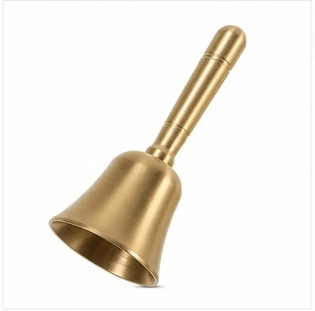 Small Brass Christmas Handbell Loud Clear Sound Polished Surface Decorative Bell for School Class Holiday Ornament