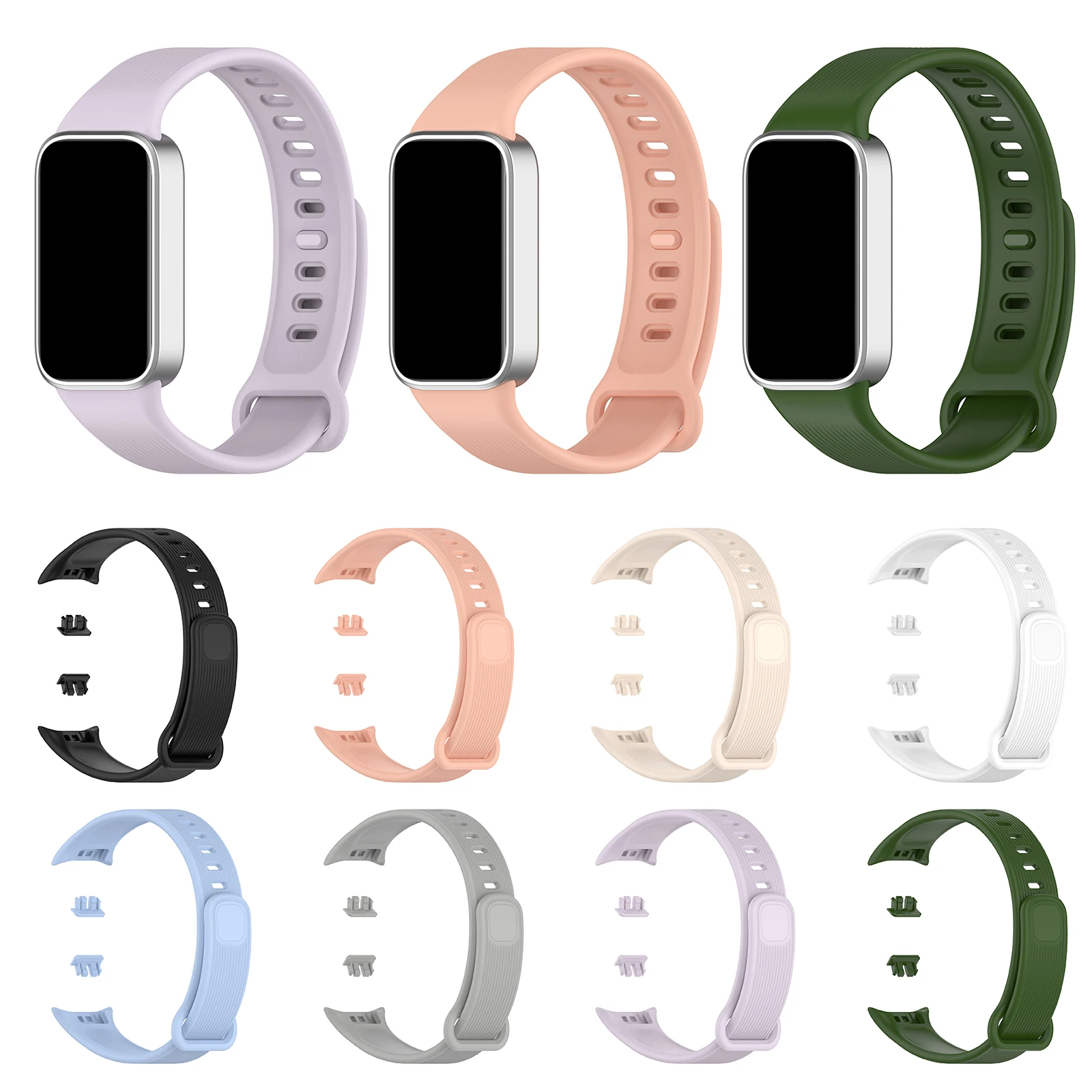 Easy-Install Silicone Band for Smart Band 11 Active Soft TPU Sweat-proof Sport Replacement Strap
