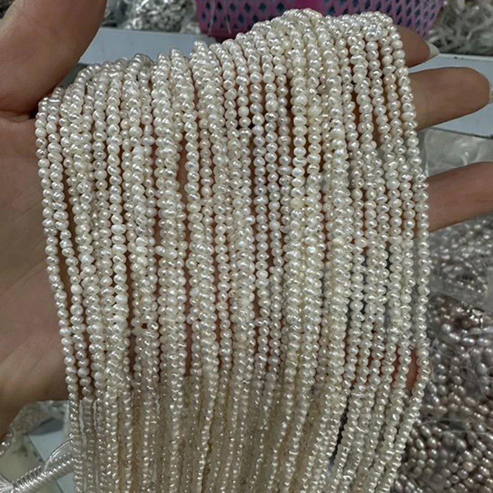 

Natural Freshwater 2-2.5mm Small Round White Pearl Beads for DIY Jewelry Making Women Wedding Necklace Bracelet Accessories
