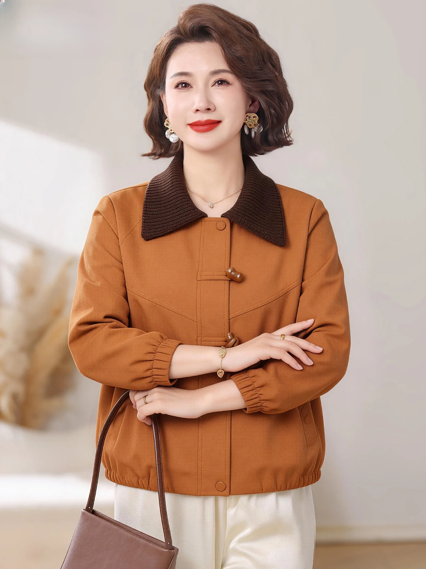 

Spring Faion ort Casual Outerwear for Women over 50 Middle-Aged And ly Windbreaker Wide Lady Top Women's Clothing