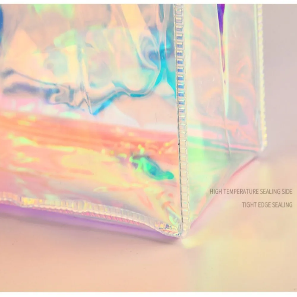 Practical PVC Clear Tote Bag Transparent Round Shape Handle Transparent Shopping Bags Square Shape Handle Hand Gift Bag