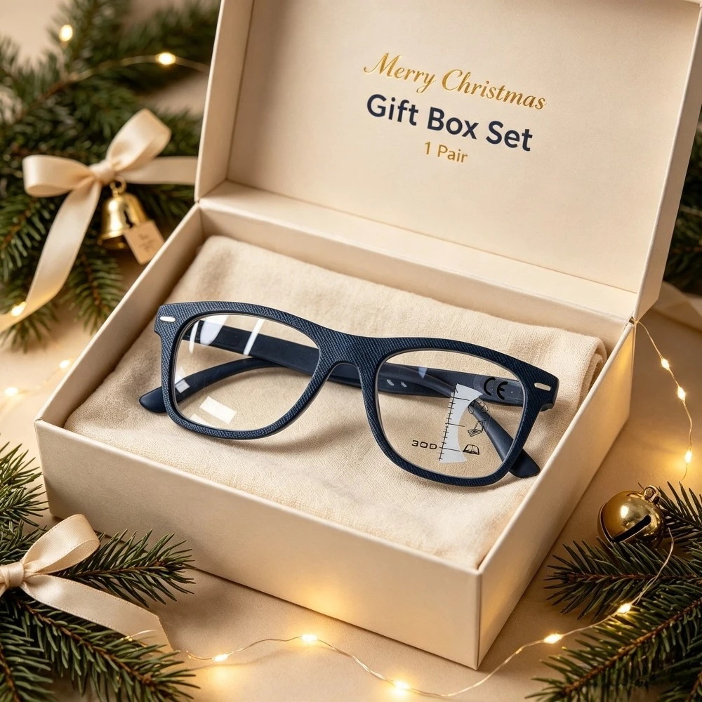 Fashion Texture Square Frame Reader Glasses Anti-Blue Light Reduce Eye Fatigue Old-Fashioned Glasses Reading Computer Daily Use, Random Color, Christmas Halloween Gift Recommendation
