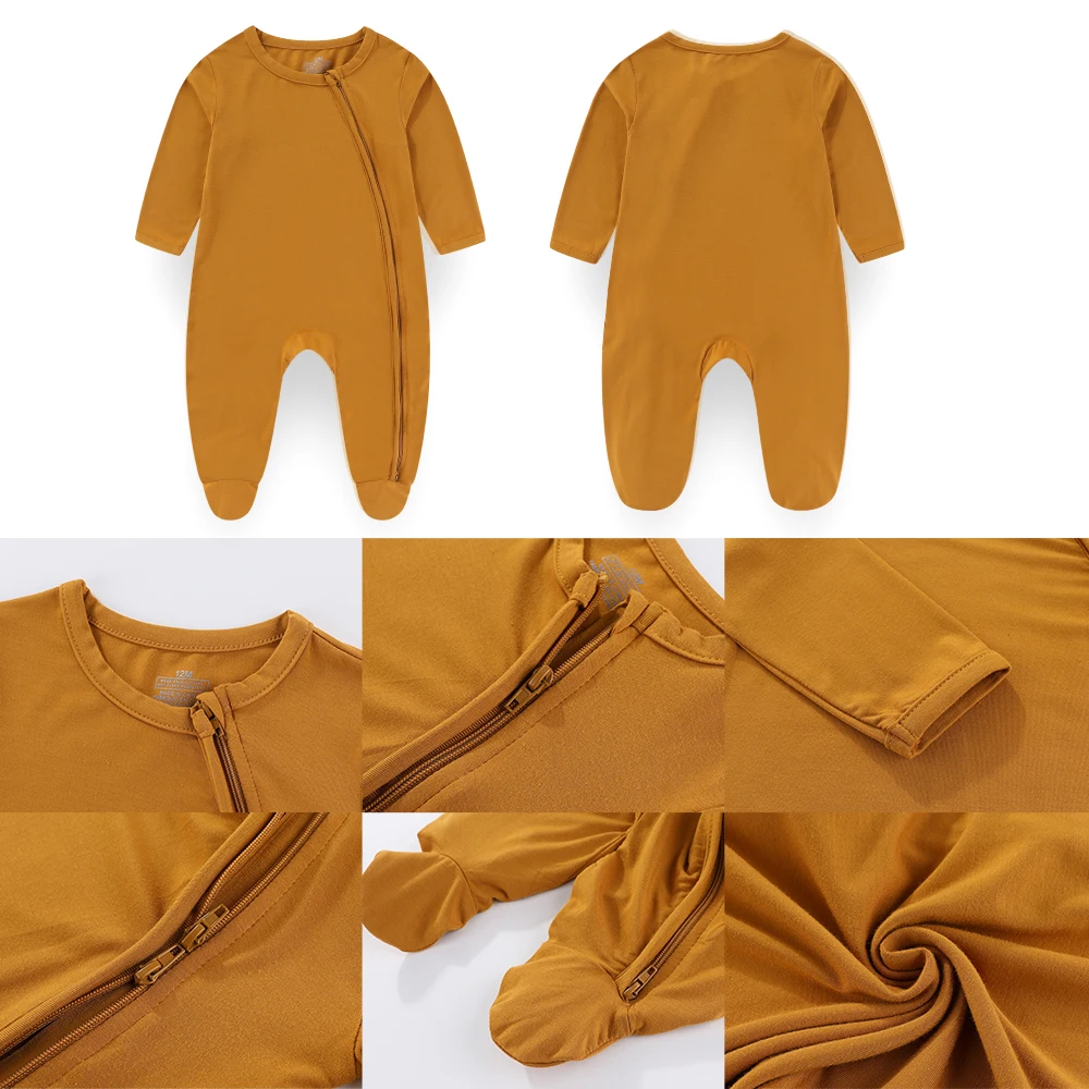 Newborn Baby Solid Color Long Sleeved Jumpsuit 100% Cotton Baby Wrap Feet 0-12 Months Unisex Baby Pajamas soft And Comfortable