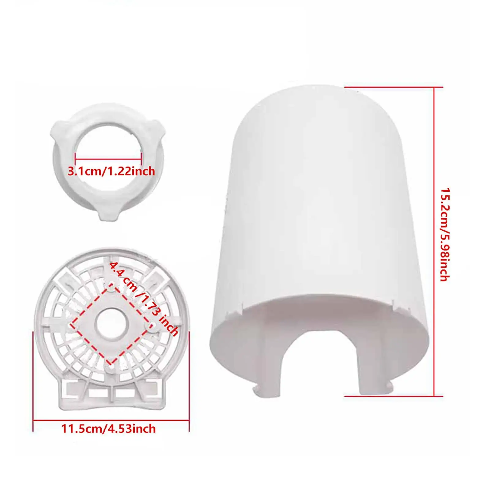 Electric Fan Motor Protective Cover Replacement for Floor Fan Back Housing Nut Shield 11.5cm White Plastic Parts