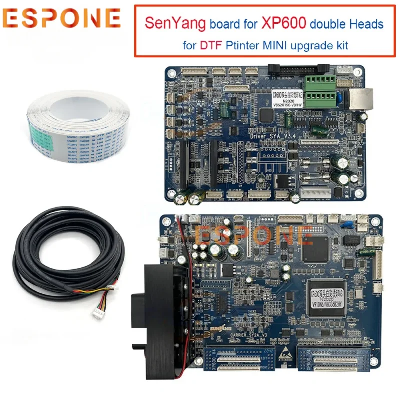 Основная плата ESPONE DTF и каретка — для двойной головки Epson XP600, подходят для принтеров DTF A3/A2/60 см (новая версия: V6/V12)
