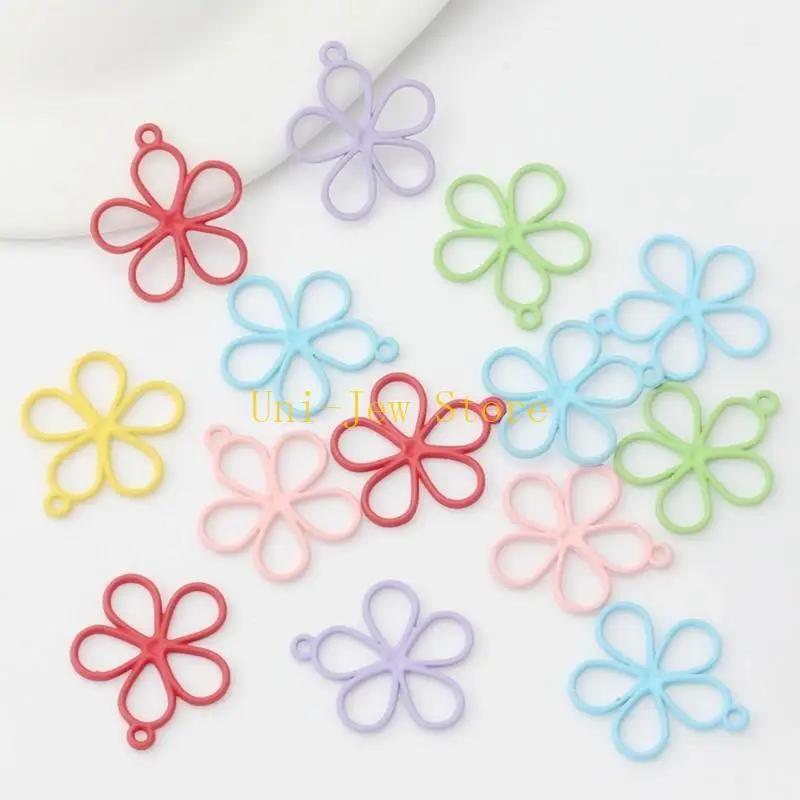 40GB 10pcs ห้าดอกกลีบดอกไม้มีเสน่ห์ที่ไม่ซ้ำกันห้อยสำหรับเครื่องประดับ DIY ทำดอกไม้น่ารัก