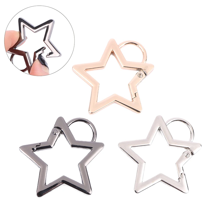 Star Shaped Spring Clasp Metal Carabiner Keychain Bag Clip Hook Dog Chain Buckle Connector DIY Jewelry Making Accessories