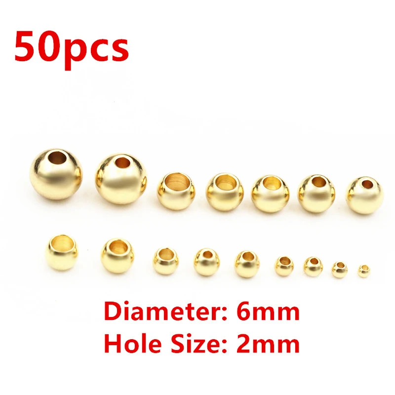 30-100 Stück 2-8mm Edelstahl Gold Farbe Spacer Perlen Charme lose Perlen DIY Armbänder Halskette für Schmuck Herstellung Charms