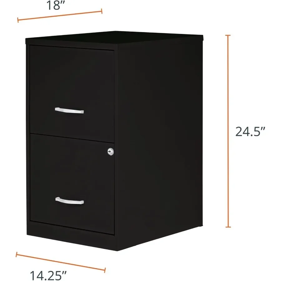 2-Drawer Locking File Cabinet, Pre-Assembled Steel Storage for Home Office, Space-Saving Design