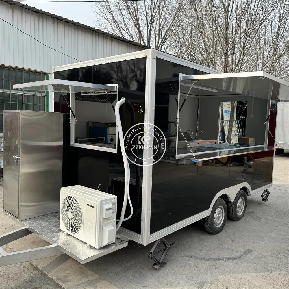 Commercial Coffee Ice Cream Fast Food Kiosk Mobile Food Cart Concession Trailer Burger Bubble Tea Food Truck For Sale view 5